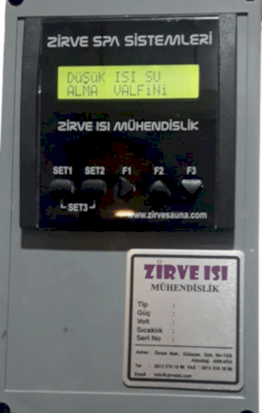 Sauna ve buhar odası kontrol paneli 2